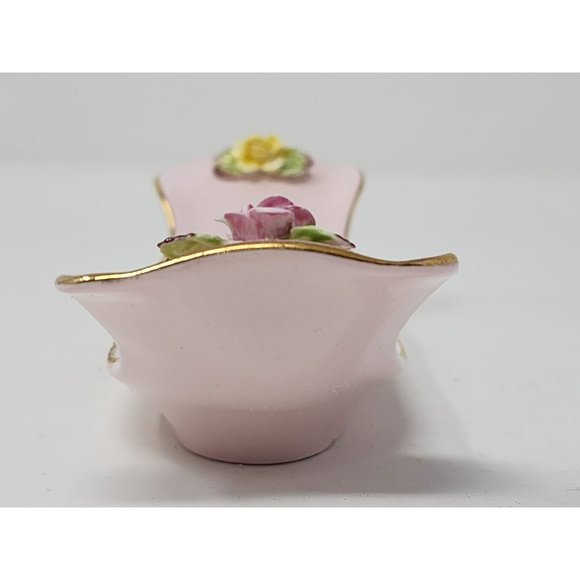 Vintage Five Towns China (England) Salt Pepper Shakers With Tray Red Yellow Rose - Picture 2 of 14